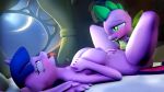  3d_(artwork) anthro blush breasts digital_media_(artwork) dragon equid female friendship_is_magic hentype horn looking_pleasured male male/female mammal my_little_pony nipples sex spike_(mlp) tongue tongue_out twilight_sparkle_(mlp) winged_unicorn wings 