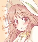  altorealize blush brown_eyes brown_hair face hanato_kobato hat kobato. long_hair lowres solo 