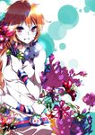  2743haebaru absurdres bad_id bad_pixiv_id bare_shoulders belt dress flower flower_request highres long_hair open_mouth red_eyes red_hair sf-a2_miki smile solo vocaloid 