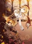  beret blonde_hair boots charlotte_(madoka_magica) drill_hair fingerless_gloves gloves hair_ornament hat magical_girl mahou_shoujo_madoka_magica mami_mogu_mogu puffy_sleeves sakuragi_kei spoilers thighhighs tomoe_mami twintails yellow_eyes 