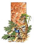  carving feline female heather_bruton jaguar jungle mayan nude solo 