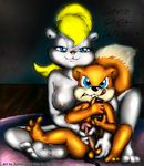  balls barefoot berri big_breasts blonde_hair blue_eyes breasts buckteeth chipmunk collaboration concentration conker conker&#039;s_bad_fur_day d.mouse david_siegl erection female frowning grope hair handjob joystick male masturbation nipples nude penis rodent squirrel straight tongue 
