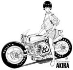  akira hand_on_hip hips kei_(akira) motor_vehicle motorcycle pixiv short_hair smile vehicle 