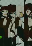  black_gold_saw black_rock_shooter black_rock_shooter_(character) blue_eyes column_lineup dead_master green_eyes kl multiple_girls red_eyes strength_(black_rock_shooter) yellow_eyes 