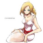  bad_id bad_pixiv_id blonde_hair blue_eyes bra breasts catherine catherine_(game) cleavage collarbone dress drill_hair lingerie medium_breasts noneko_croquiss ribbon short_dress smile solo thighhighs thighs twintails underwear 