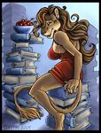  book books bowl cherry feline female leona lion solo stack stephanie_stone 