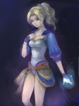  alternate_costume blonde_hair cape dissidia_012_final_fantasy dissidia_final_fantasy final_fantasy final_fantasy_vi habbitrot highres leotard ponytail solo tina_branford 