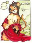  cloak collar feline female kendra_hinojosa piercing solo tiger topless 