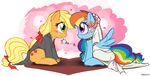  applejack_(mlp) equine female friendship_is_magic green_eyes happy horse my_little_pony pegasus purple_eyes rainbow_dash_(mlp) wedding 