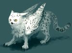  beak claws eeeeeat feline feral hybrid owl snow_leopard solo wings 