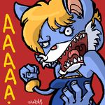  angry bakasam canine female fox gaping_maw oekaki open_mouth rage solo 