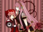  :o animal_helmet aqua_eyes bad_id bad_pixiv_id brown_eyes headphones helmet long_hair megurine_luka multiple_girls nekomura_iroha pink_hair skirt smile very_long_hair vocaloid 