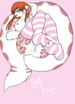 accelo accelo_(character) anus blush crossgender cute feline female glasses hindpaw looking_at_viewer nude pussy snow_leopard socks solo tail 