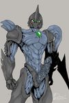  barbs cum erection green_eyes horns looking_at_viewer male monster muscles not_furry nude penis precum reho solo standing 