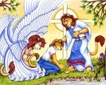  &dagger; 2005 angel cherubim christian deity feline female jesus_christ lion lol_religion male receiving religion robe seraphim_(angel) stigmata submissive what wings xianjaguar 