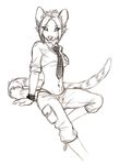  female genet jade midriff solo speed_(artist) tie under_boob 