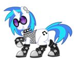  black_legwear black_topwear blue_hair boots clothing collar cutie_mark ear_piercing earring equine eyewear female feral fishnet_shirt fishnet_topwear friendship_is_magic fur grey_footwear grin hair horn horns legwear long_hair mammal my_little_pony piercing shirt short_hair solo spiked_collar sunglasses tank_top thigh_boots transparent_topwear unicorn unknown_artist vinyl_scratch_(mlp) white white_fur 