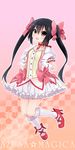  black_hair brown_eyes choker christine_marie_cabanos cosplay gloves k-on! kaname_madoka kaname_madoka_(cosplay) long_hair magical_girl mahou_shoujo_madoka_magica muta_(munimuni) nakano_azusa puffy_sleeves red_choker seiyuu_connection shoes solo twintails white_gloves 