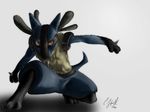  lucario negger pok&eacute;mon realistic red_eyes solo 