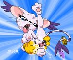  2003 blue_eyes breasts digimon drool eric_schwartz female fingering gatomon masturbation pussy pussy_juice saliva solo tail tail_markings tail_ring tail_stimulation tongue whiskers white 