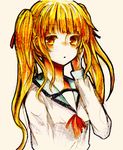 angel_beats! bad_id bad_pixiv_id blonde_hair long_hair nigoru school_uniform serafuku solo twintails yellow_eyes yusa_(angel_beats!) 