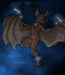  bat blue breasts brown chest_tuft collar deliverer female flying glow_sticks glowstick leaf_nosed_bat liz_carlson nipples nude piercing rave serene skade solo stand_by wings 