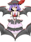  alternate_costume blood cup dress elbow_gloves fang frills gloves hat layered_dress remilia_scarlet rorikon_(youkon) saucer sleeveless solo teacup touhou wings 