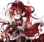  bad_id bad_pixiv_id detached_sleeves jewelry kirisawa_saki long_hair lowres magical_girl mahou_shoujo_madoka_magica pendant polearm ponytail red_eyes red_hair sakura_kyouko sketch solo thighhighs weapon 