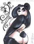  big_breasts blue_eyes breasts chubby cute female hair katherine_barber nude panda solo 