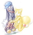  canine duo embarrassed fox gay klonoa klonoa_(series) male mammal miles_prower penis plain_background sega sonic_(series) undressing unknown_artist white_background 