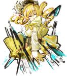  bad_id bad_pixiv_id blonde_hair drill_hair gun kirisawa_saki mahou_shoujo_madoka_magica sketch solo tomoe_mami weapon yellow_eyes 