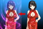  breasts china_dress chinadress chinese_clothes cleavage dress large_breasts smile youshuu 