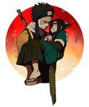  2boys black_hair haku haku_(naruto) jijiin momochi_zabuza multiple_boys naruto sword weapon 