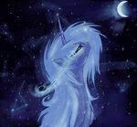  constellation equine female feral friendship_is_magic hair horn horse long_hair mammal messy_hair moon my_little_pony night pony princess_luna_(mlp) solo stars winged_unicorn wings 