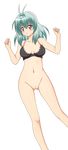  1girl absurdres blush bottomless breasts green_hair highres legs long_hair nude nude_filter photoshop pussy render run_elsie_jewelria solo thighs to_love-ru toloveru uncensored 