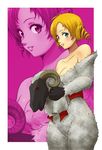  animal_costume bare_shoulders blonde_hair blue_eyes blush breasts catherine catherine_(game) costume drill_hair large_breasts murata_isshin off_shoulder sheep_costume sweat zoom_layer 
