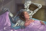  bed female human male robot smoking straight technophilia unknown_artist what 