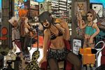  angry bikini catboy cityscape fang female hairdresser male pointy_ears sirosir skimpy 