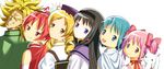  5girls akemi_homura broly crossover dragon_ball dragon_ball_z kaname_madoka kyubey legendary_super_saiyan mahou_shoujo_madoka_magica miki_sayaka multiple_girls mushi_gyouza sakura_kyouko tomoe_mami 