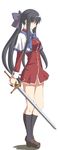  bad_id bad_pixiv_id black_hair green_eyes kanon kawasumi_mai long_hair oda_masaki_(b-minor) ponytail red_skirt school_uniform skirt solo sword weapon 