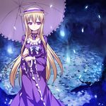  bad_id bad_pixiv_id blonde_hair dress hat long_hair original solo umbrella ziz_(pantwo) 