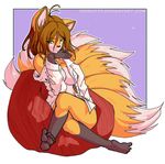  anthro breasts canine cleavage clothed clothing female firekitty fox kitsune mammal multiple_tails solo tail 