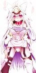  animal_ears bad_id bad_pixiv_id bare_shoulders black_legwear breasts cat_ears collar garter_straps goose_h kos-mos kos-mos_ver._4 large_breasts long_hair mittens panties red_eyes simple_background solo thighhighs underwear very_long_hair whiskers white_hair xenosaga xenosaga_episode_iii 