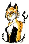  black breasts bust corset feline female goth jaybee leopard looking_at_viewer solo 