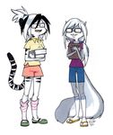  anthro book deadrabbit duo eyewear feline female glasses mammal nerd plain_background rodent squirrel tiger white_background white_tiger 