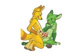  anthro balls butt citra cum cum_on_chest duo erection feryl fluffy_tail frottage gay hal male masturbation open_mouth penis sex 