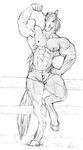  anhes equine hooves horse male muscles pinup pose solo topless 