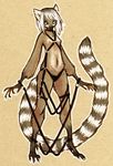  bdsm bondage cute female leather lemur lullaby-child panties ringtail savannah_horrocks solo strappy straps topless underwear 