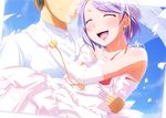  dress komeiji_satori natsumi_akira purple_hair short_hair touhou wedding_dress 