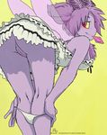  amara_telgemeier arthropod bent_over blush breasts butt chest_tuft chimangetsu clothed clothing condom condom_in_mouth female fujiko fur hair insect looking_at_viewer mooning moth panties presenting presenting_hindquarters purple_fur purple_hair pussy red_eyes short_hair skimpy solo tuft underwear undressing upskirt wings 